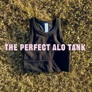 Alo Black Cropped Tank Top Bra